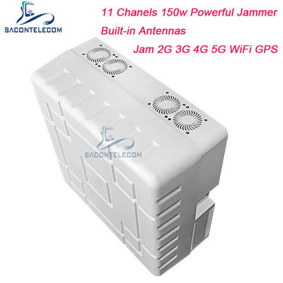 150W Bloqueador de Sinal de Celular com 11 Canais para Alcance de 50m Bloqueando 2G 3G 4G 5G WiFi GPS