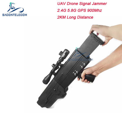 5000mAh 2km 900MHz Drone Signal Jammer Wifi 5.8g 2.4G 4 Bandas