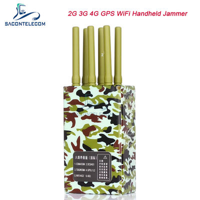 6 Antenas 20m Alcance Portátil Celular Jammer com Bateria 4000mAh para Bloqueio de Sinal GPS Lojack WiFi