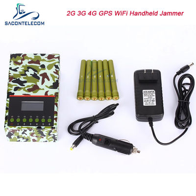 6 Canais 20m Raio Portátil Bloqueador de Sinal com Bateria 4000mAH para Bloqueio 2G 3G 4G GPS WiFi