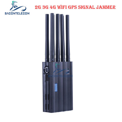 8 Canais Jammer de Sinal Portátil com Bateria de 4000mAH e Bloqueador de Sinal de Celular, GPS e WiFi de 20m de Alcance
