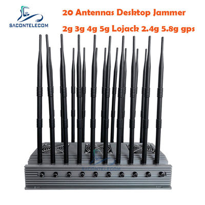 155W Jammer de Sinal de Celular de Alta Potência com 20 Antenas e Alcance de 60 Metros