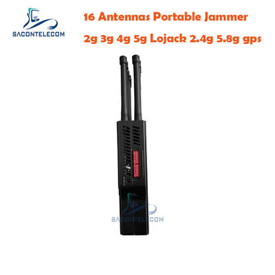 16 Antenas 16W 4G LTE 5G Lojack Jammer Portátil de Sinal com Alcance de 30m e Design Portátil
