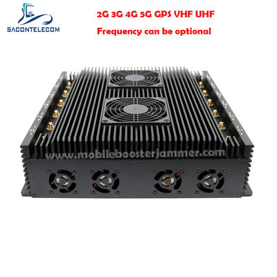 80m Radius 12 canais 24 horas de trabalho Bloqueador de interferência de sinal para VHF UHF GPS Lojack 5G