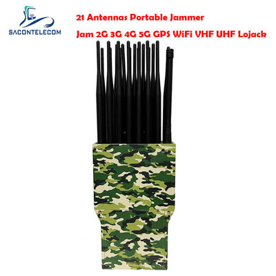 21 Canais Bloqueador de Sinal 5G com Bateria de 16000mAH e Alcance de Bloqueio de 2-30m