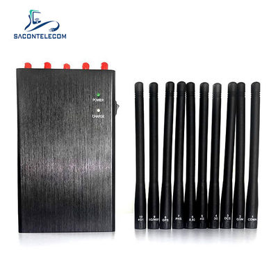 10W Potência 20m Raio 10 canais Bloqueador de interferência de sinal portátil para WiFi GPS 2G 3G 4G 5G