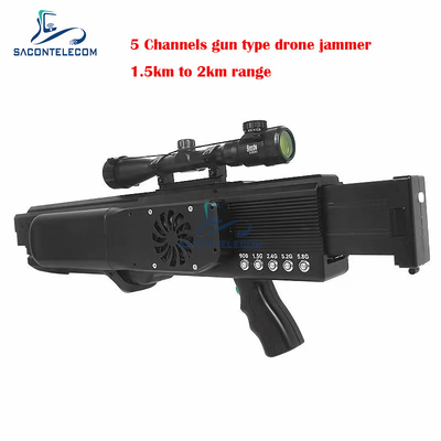 Poder superior da distância 130w das faixas 1.5km do construtor 5 do jammer do sinal do zangão da arma do UAV