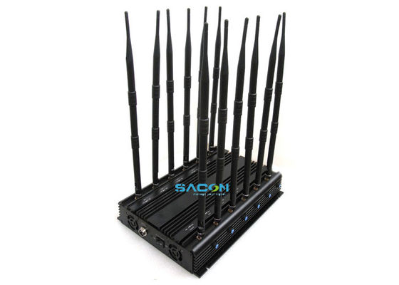 30W Potência de Saída 12 Canais Bloqueador de Sinal Sem Fio com Design de Adaptador de Carro para Bloqueio de Celular em Prisão