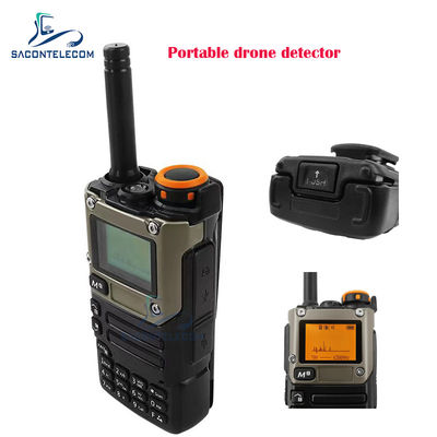 Detector de drones portátil com alcance de detecção de 600-800 m, faixa de frequência de 700 MHz-6 GHz e ângulo de trabalho de 360 graus