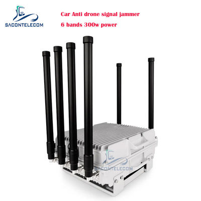 300W de alta potência 6 canais veículo montado anti-drone jammer para uso do carro