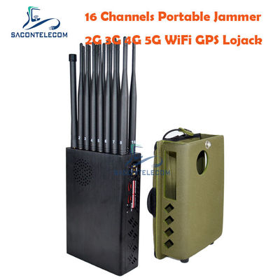 Potência de Saída 16W Bateria 12000mAh Sinal de 20m Bloqueador de Celular Bloqueador de GPS